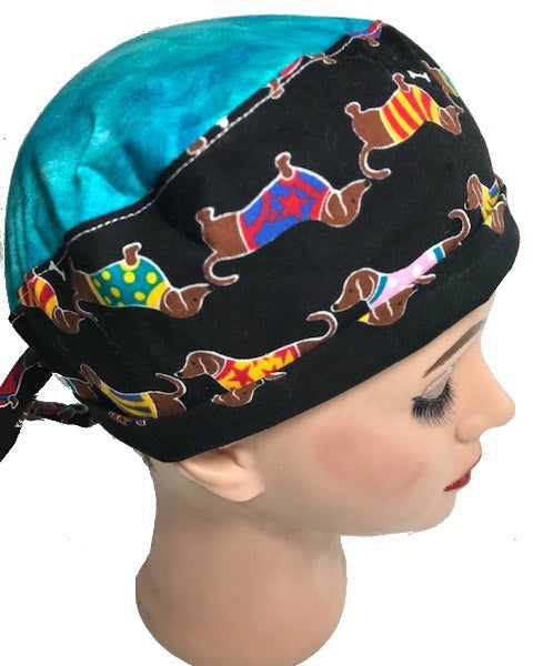 Sweater Weather Weiners Tie-Back Scrub Cap