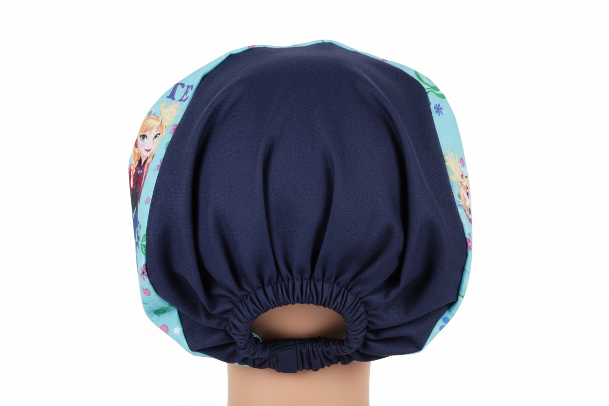 Back view of Frozen bouffant cap