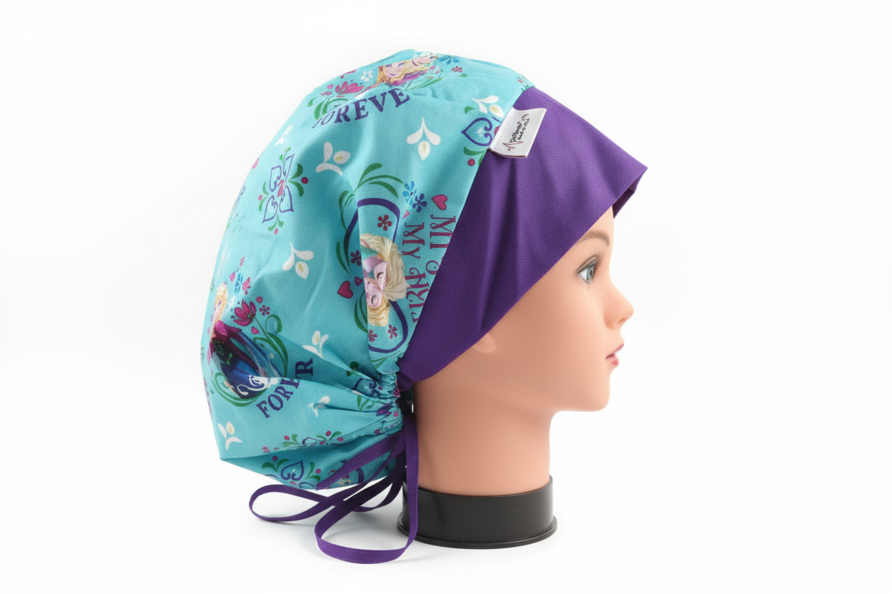 Turquoise Frozen bouffant cap
